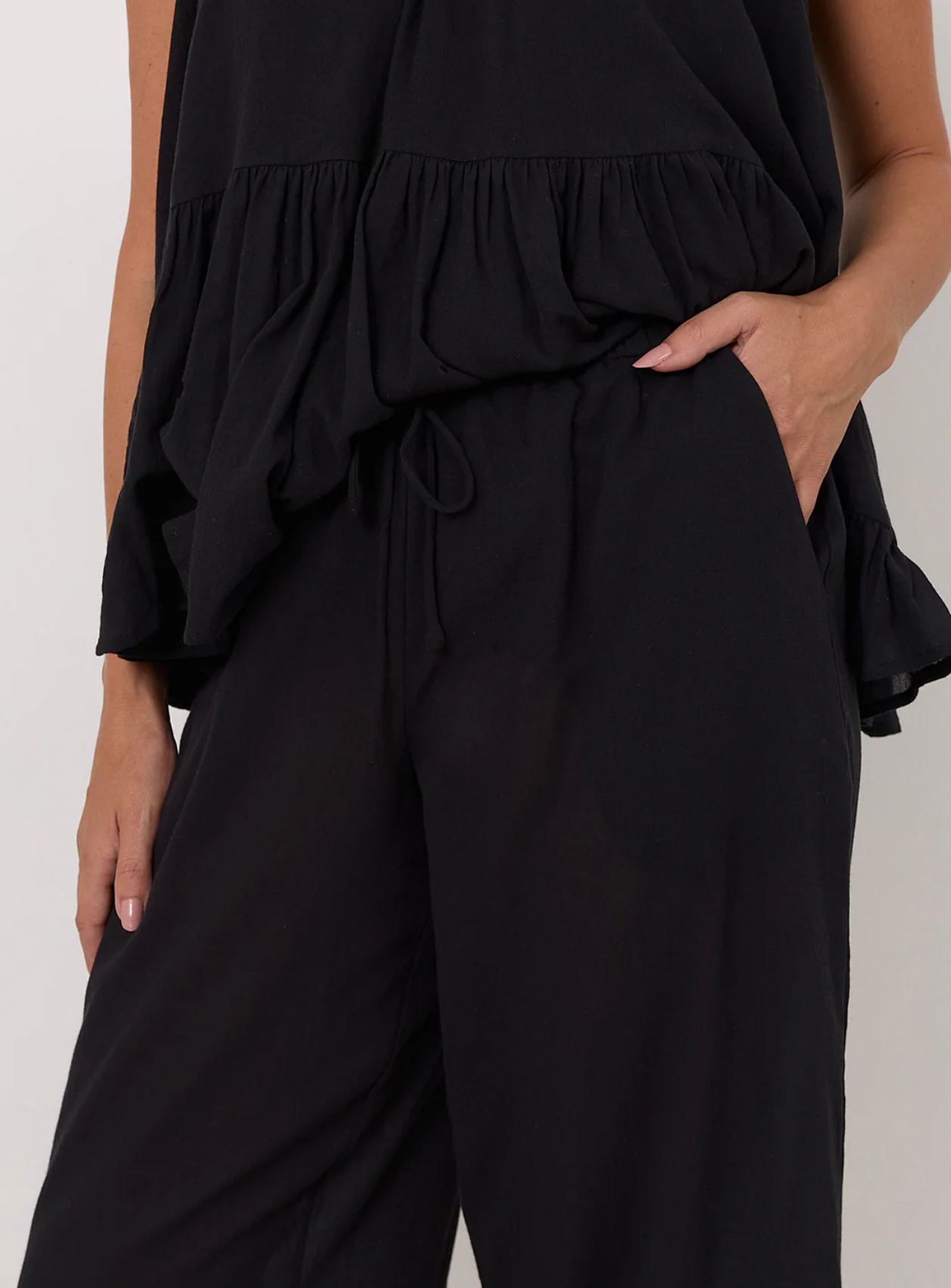 Adorne Romeo Cropped Cotton Pants