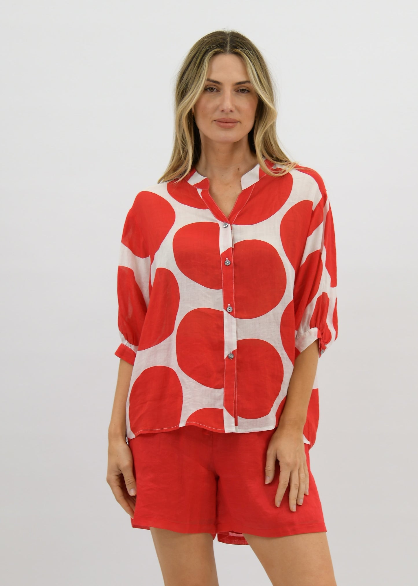 Worthier Aurora Red Spot Button Shirt