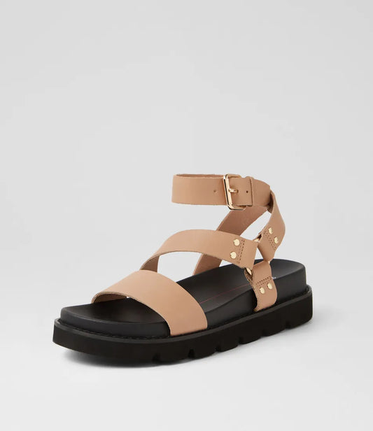 Mollini Nougat Black Leather Sandals