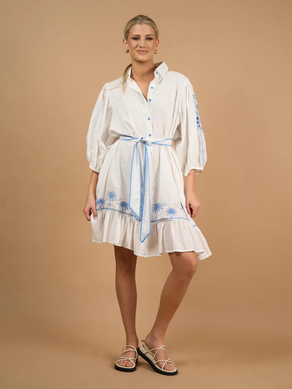 Collectivo June Dress - White Palm