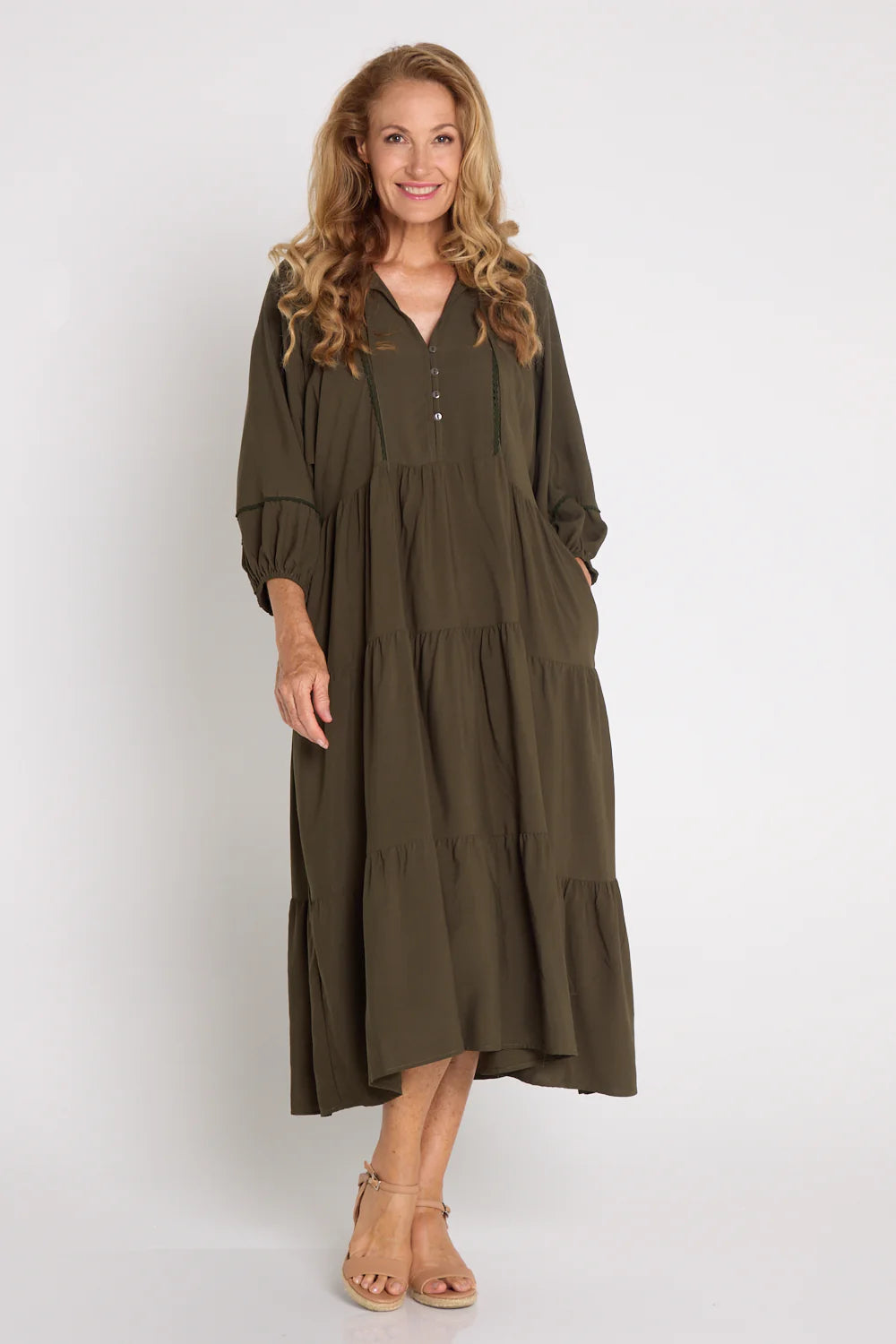 Boho Mata Khaki Dress