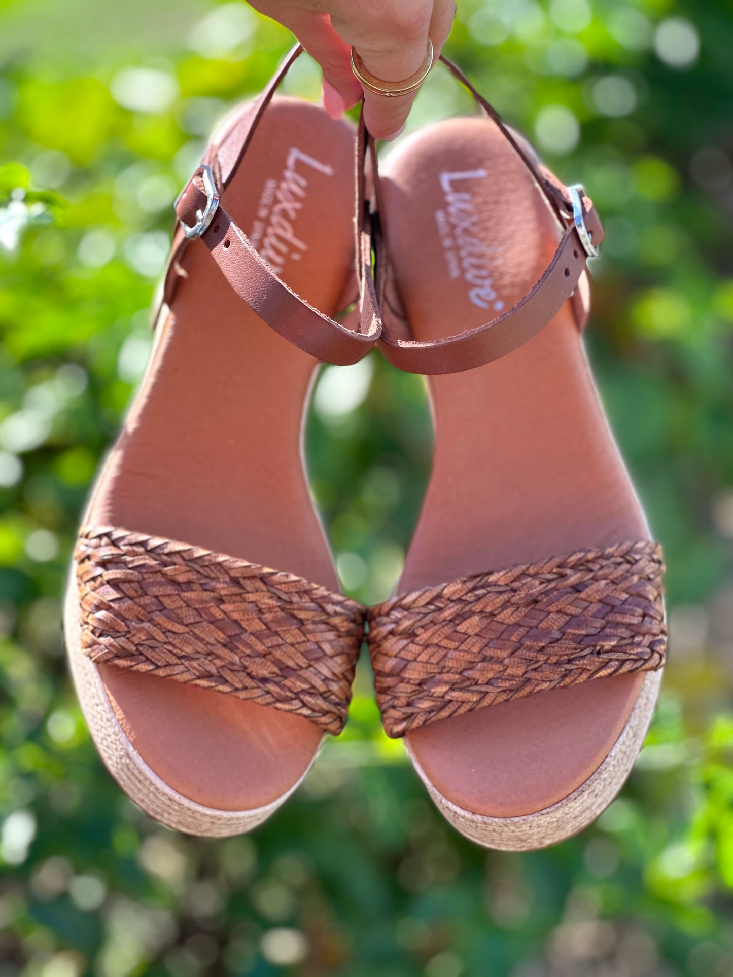 Luxdive Woven Platform Raffia Wedges