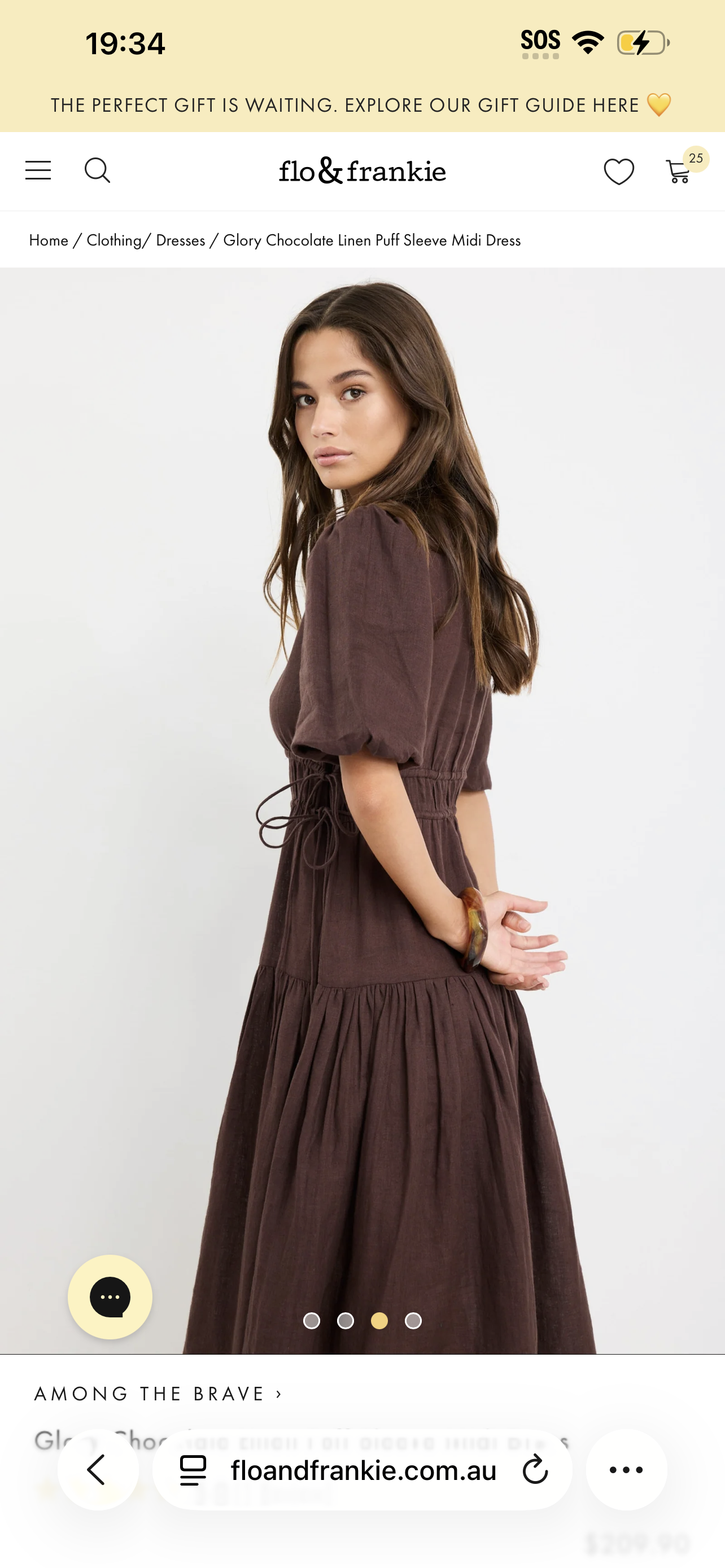 Among the Brave- Glory Chocolate Linen Puff Sleeve Mini Dress