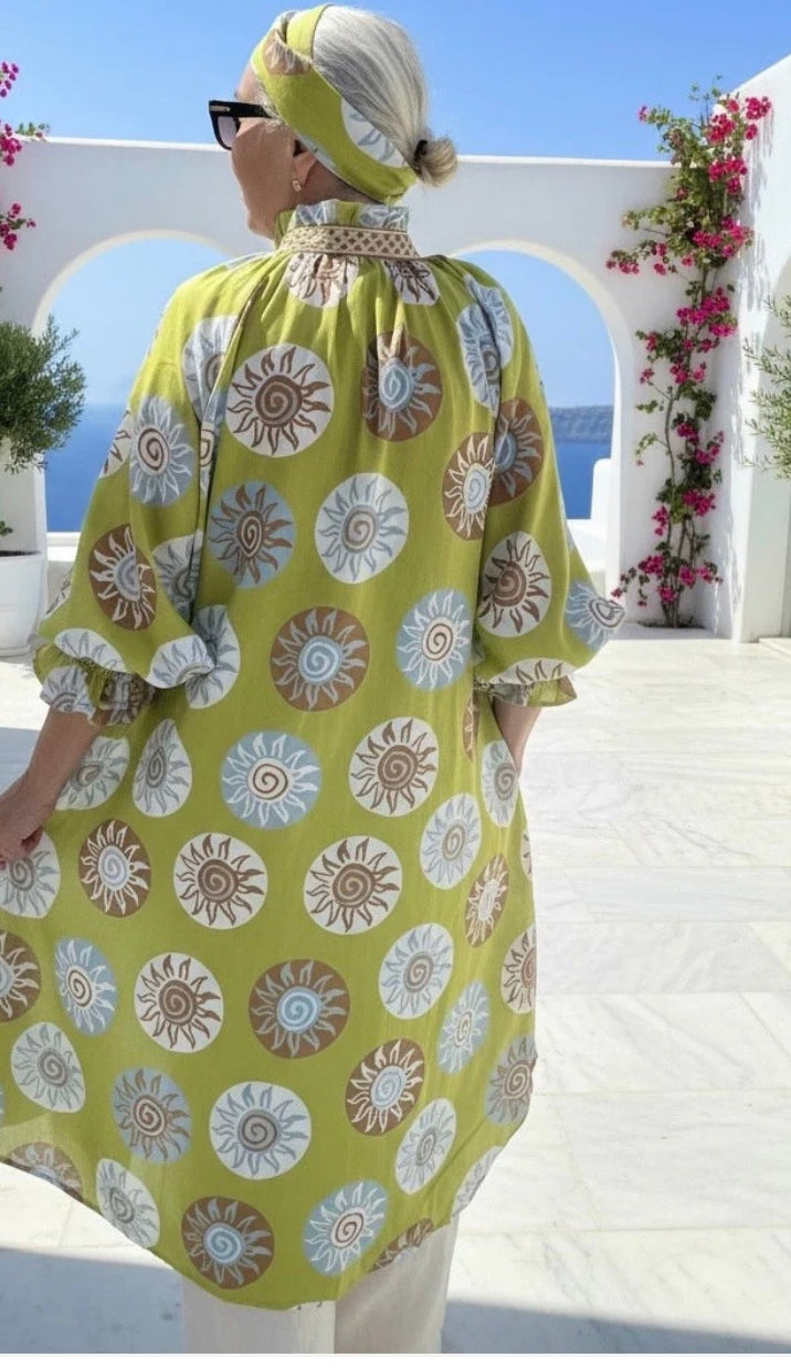 Kiik Pistachio Medal Shirt Dress