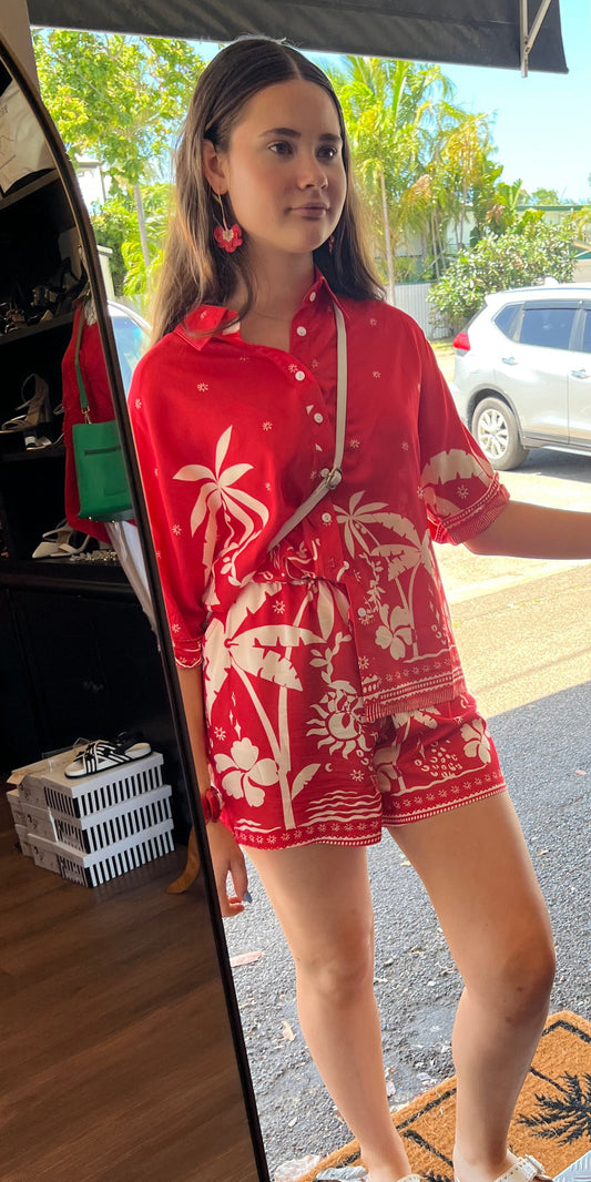 New U Collection Tropic Shirt  - Red