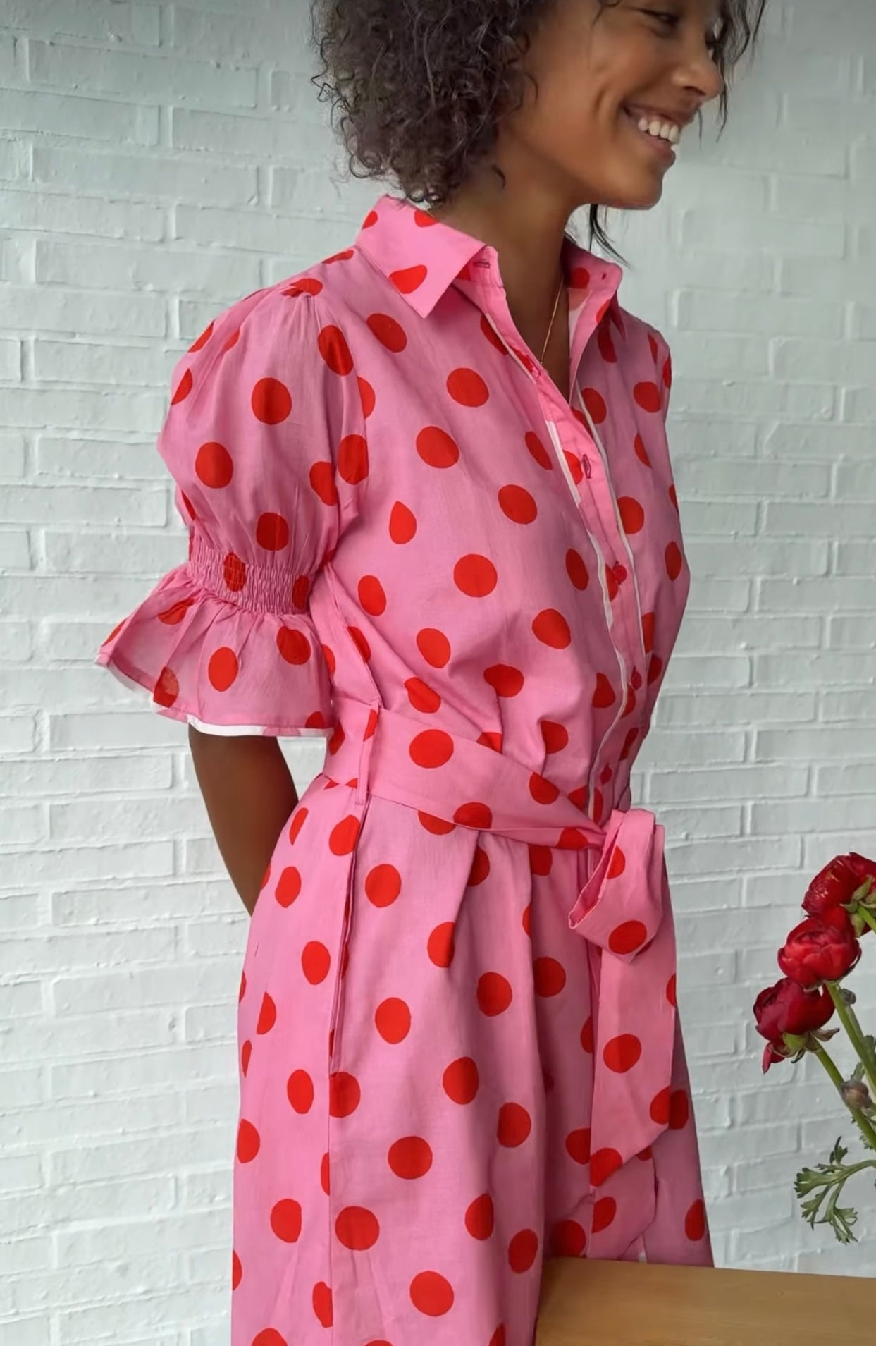 Joop & Gypsy Pink Dress with Red Dots