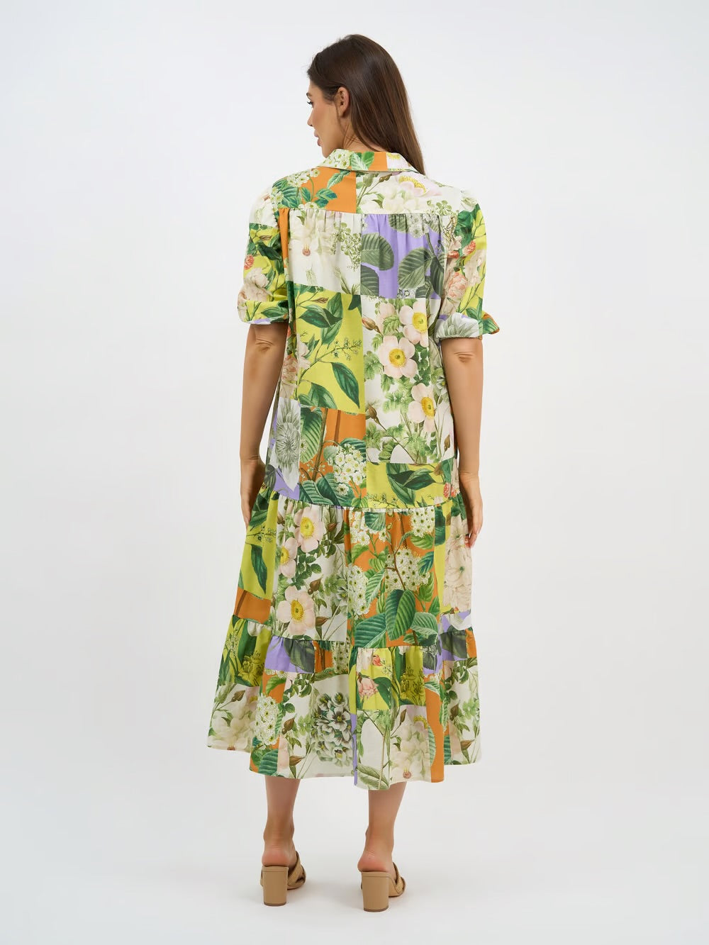 Liberty Rose Lemon Floral Tier Dress