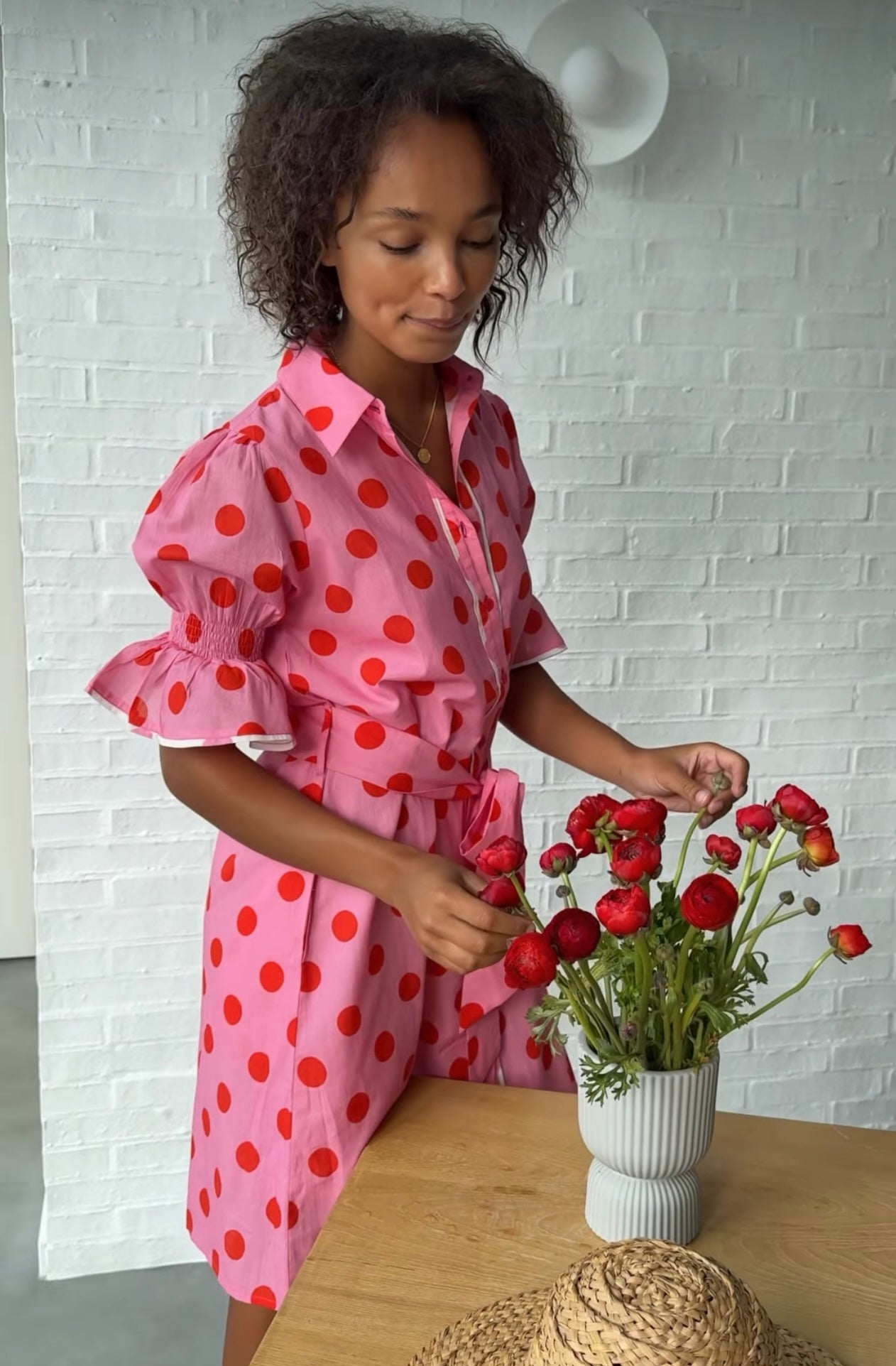 Joop & Gypsy Pink Dress with Red Dots