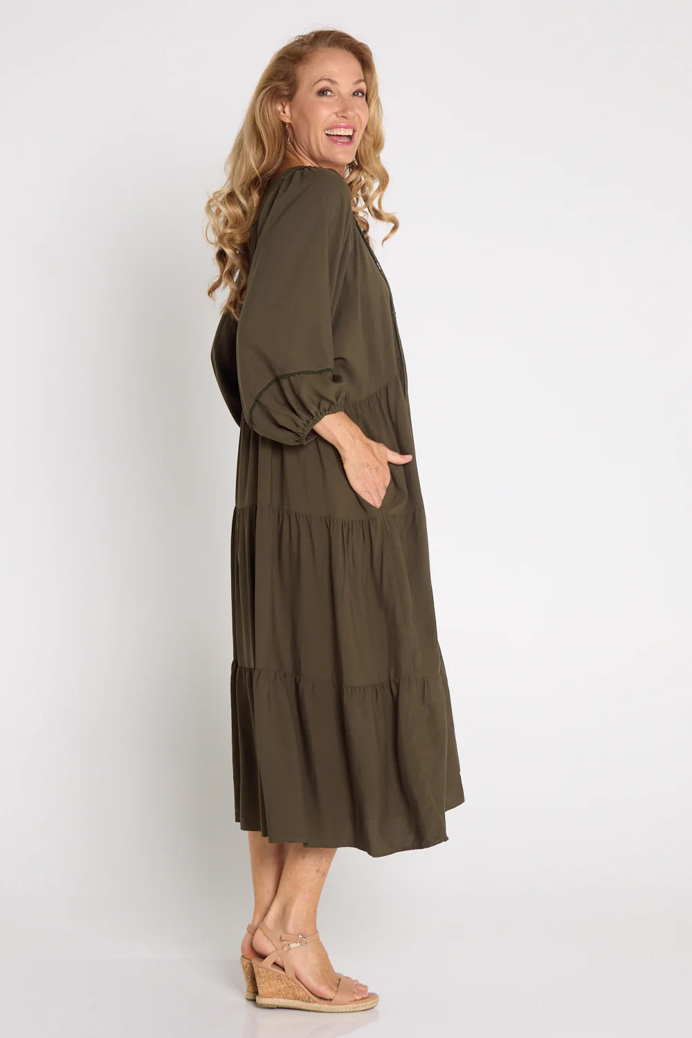 Boho Mata Khaki Dress