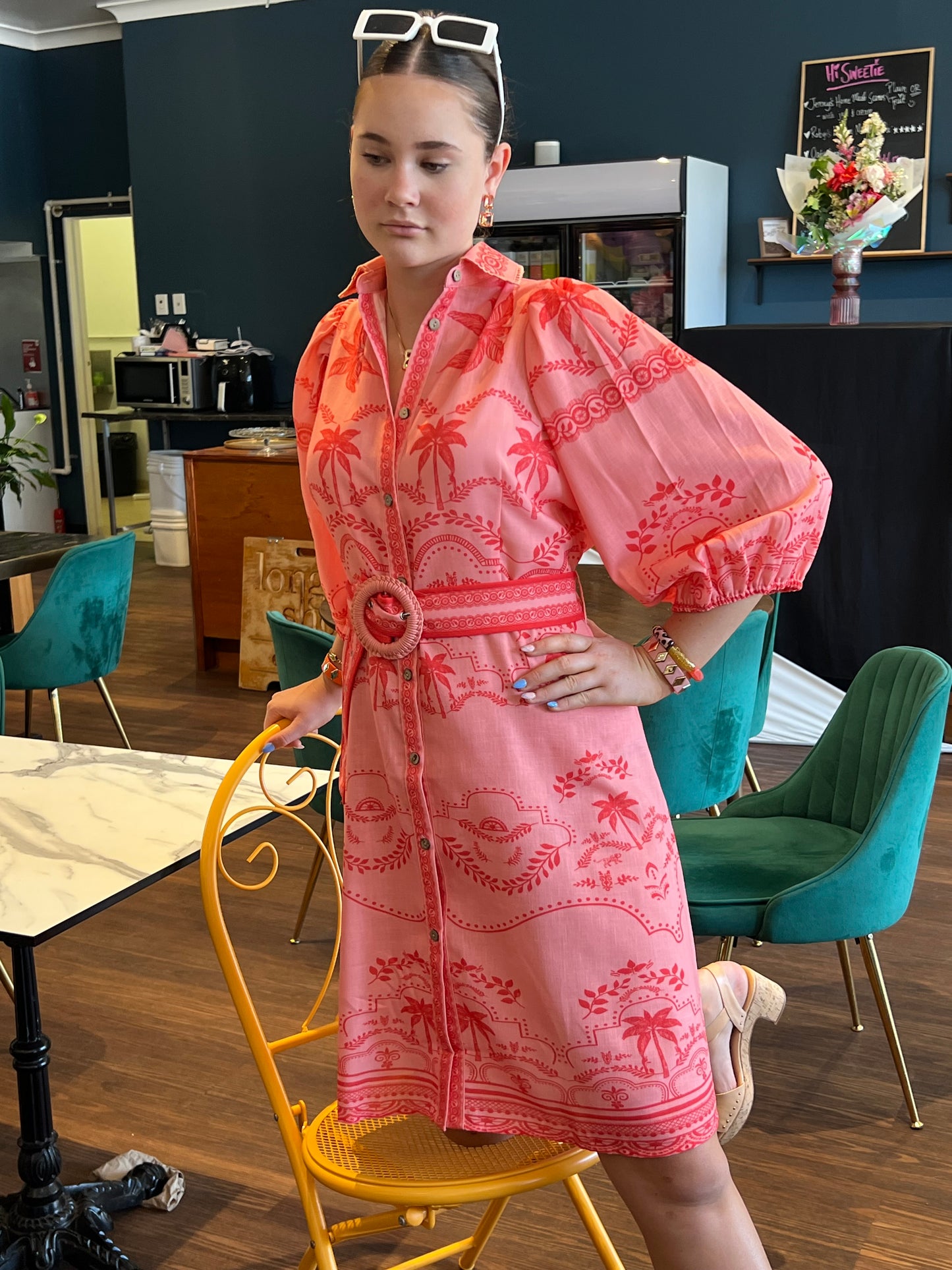 New U Collection Summer Bliss Shirt Dress - Peach