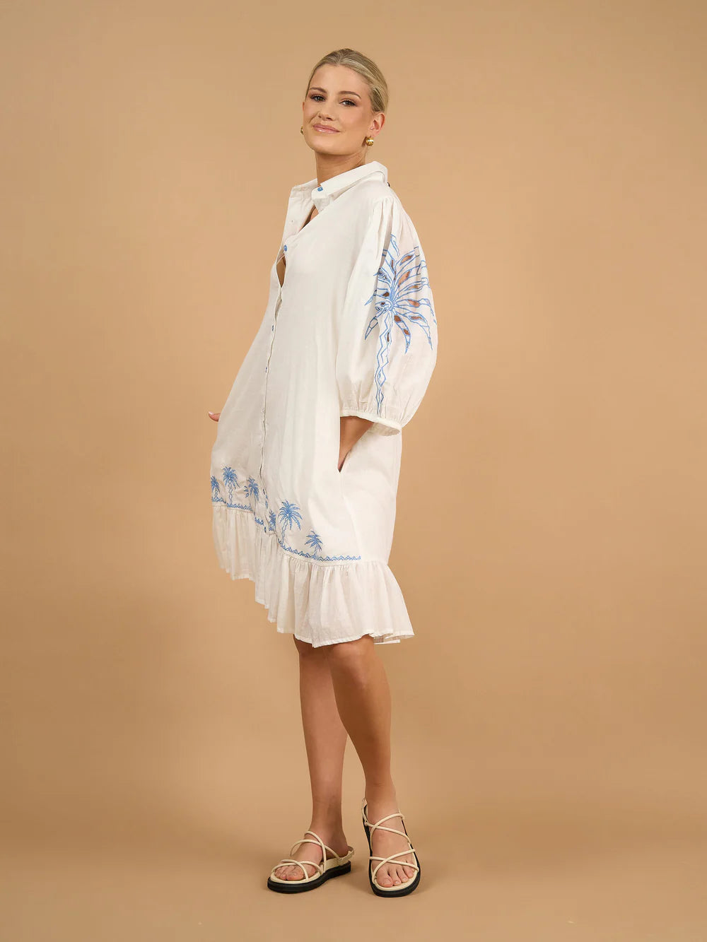 Collectivo June Dress - White Palm