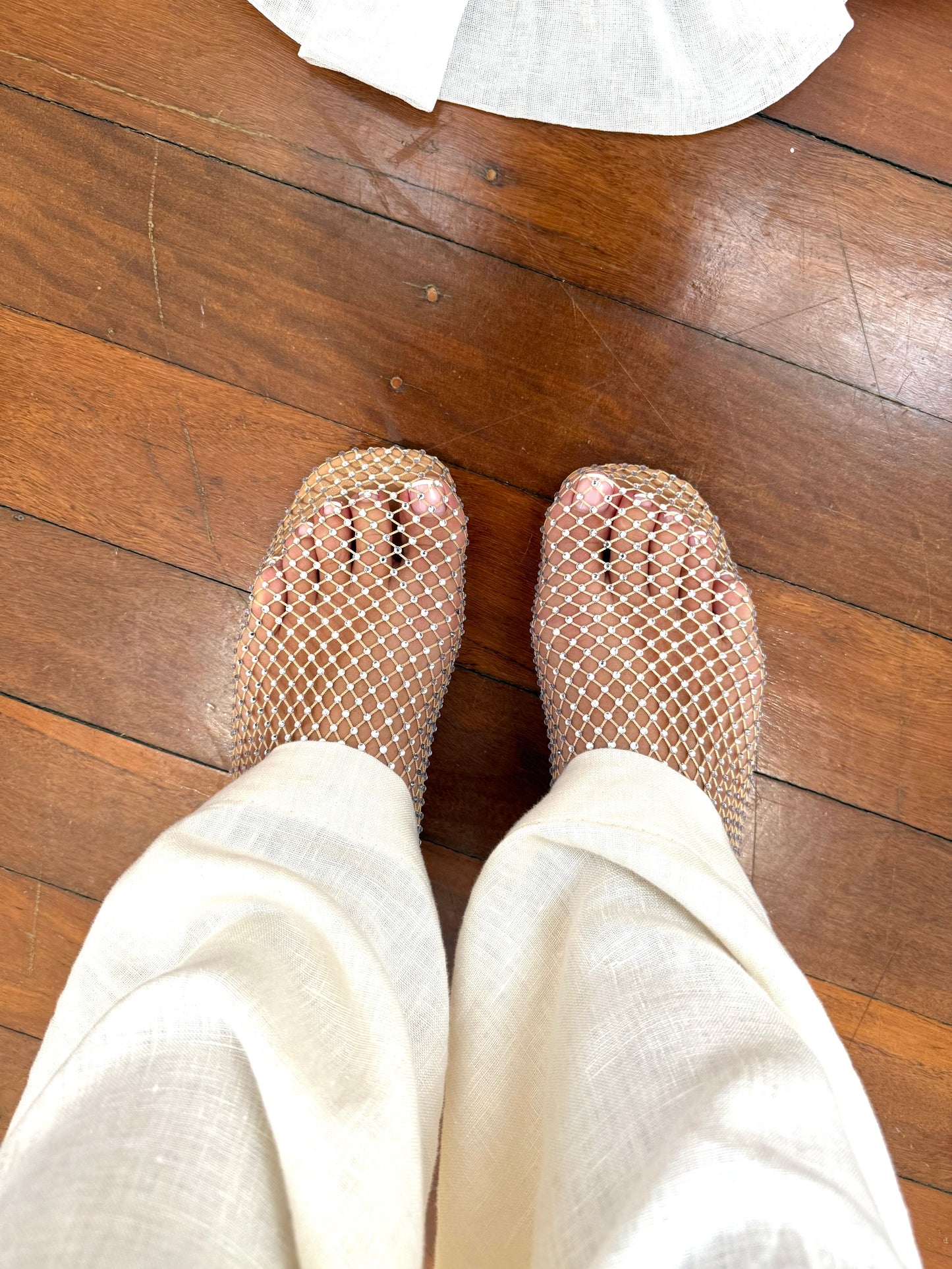 Mollini Reaffirm Nude Mesh Leather with Diamantés