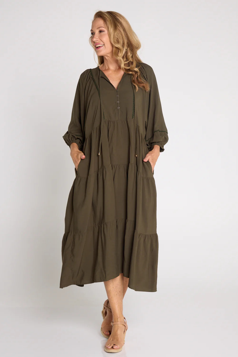 Boho Mata Khaki Dress