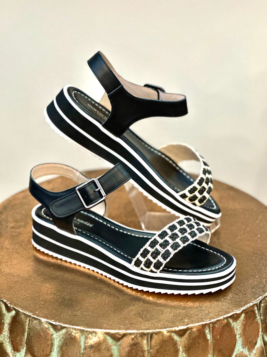 Marco Santini Shirley Black Velcro Sandal