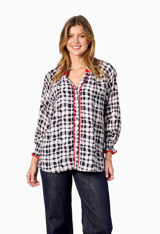 Boho Sebastian Top Black/Red