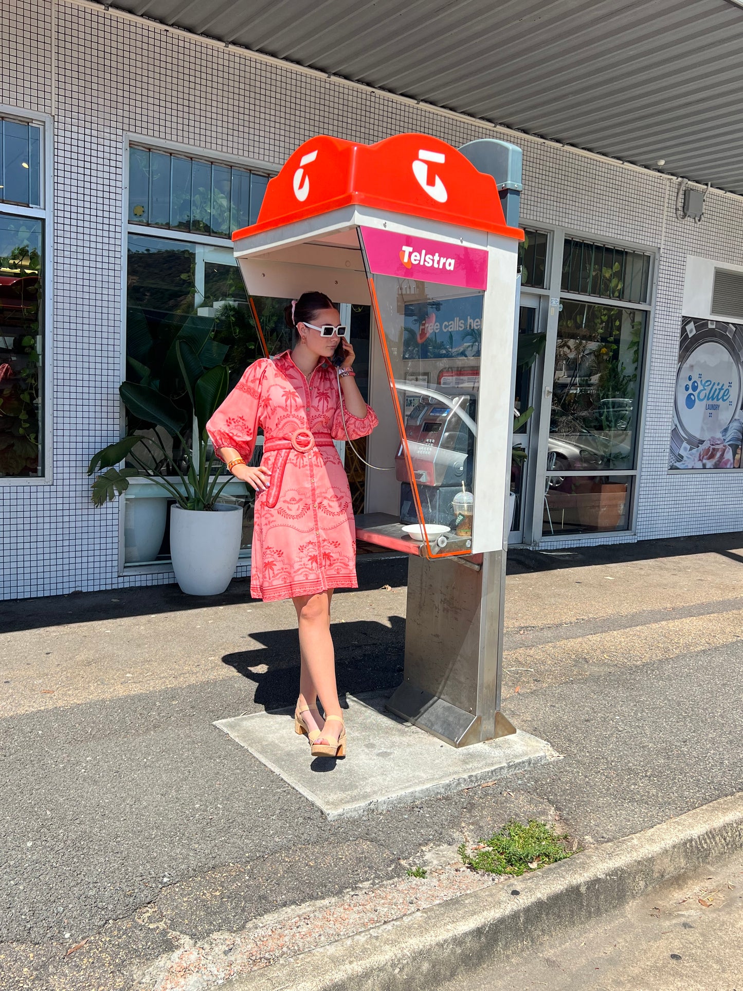 New U Collection Summer Bliss Shirt Dress - Peach