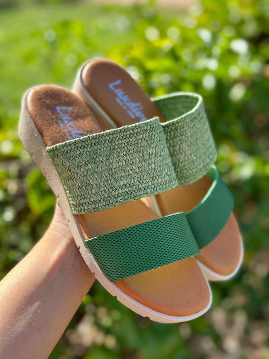 Luxdive Green Woven Slides