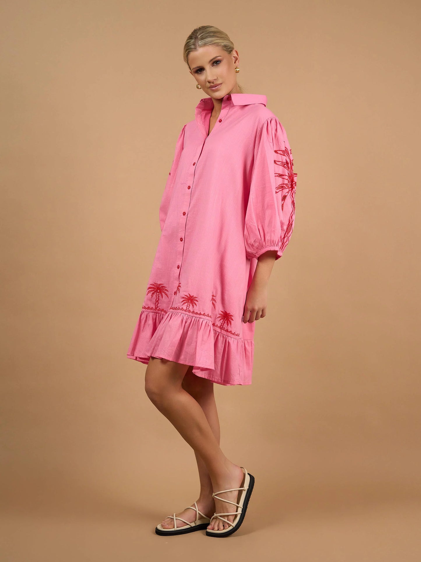 Collectivo June Dress - Pink Palm