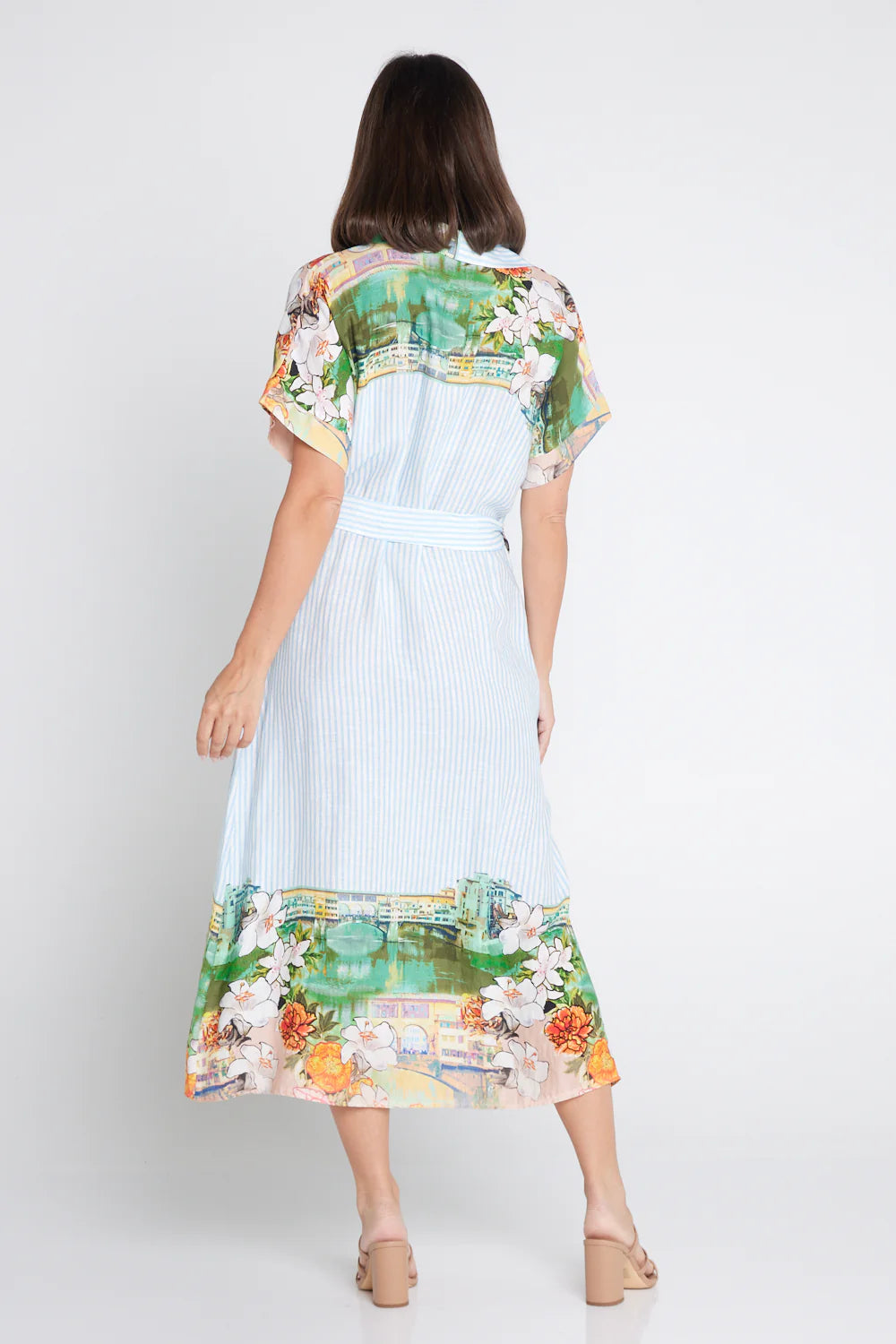 La Strada Seaside Gardens Linen Shirt Dress