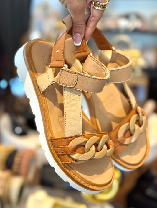 Sala Europe Chain Sandals - Camel Combo
