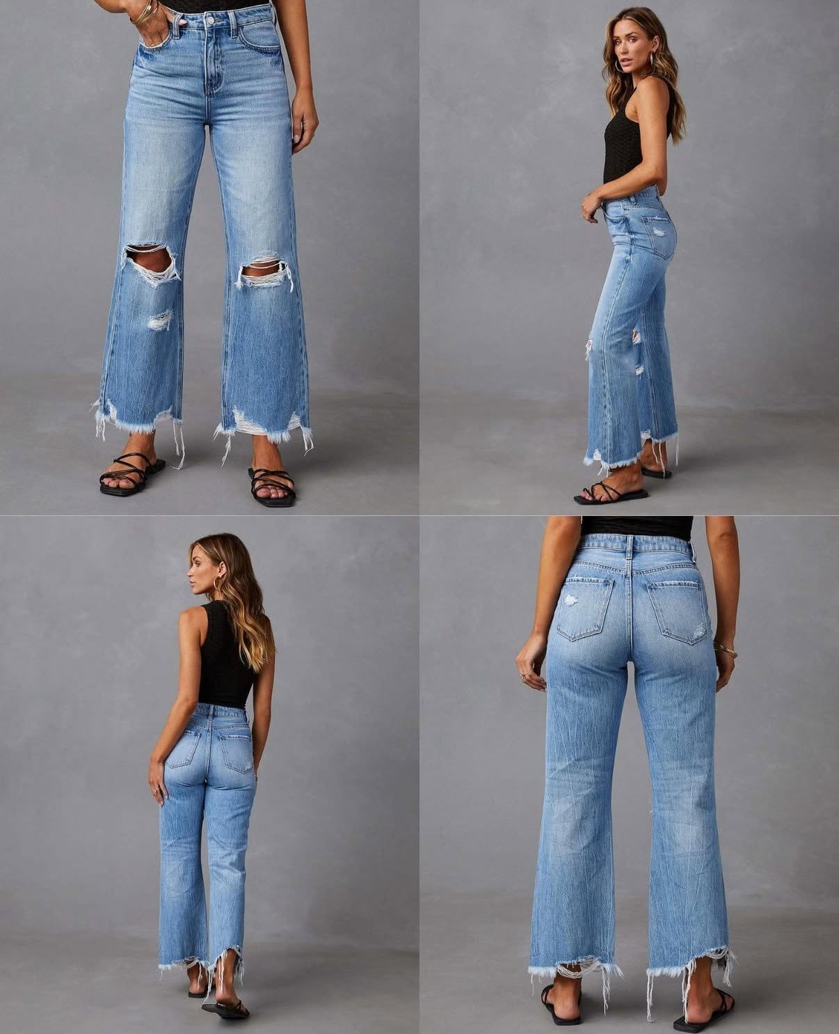 Distressed Flared Denim by Mutig