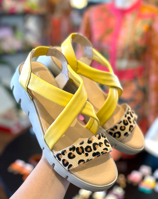 Dolly Virgo Yellow Leopard Sandal