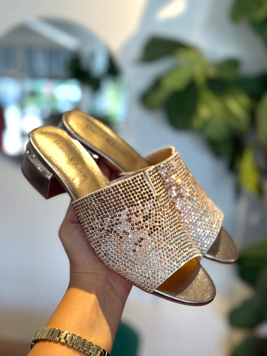 Django & Juliette Tamarin Champagne Diamanté Slides