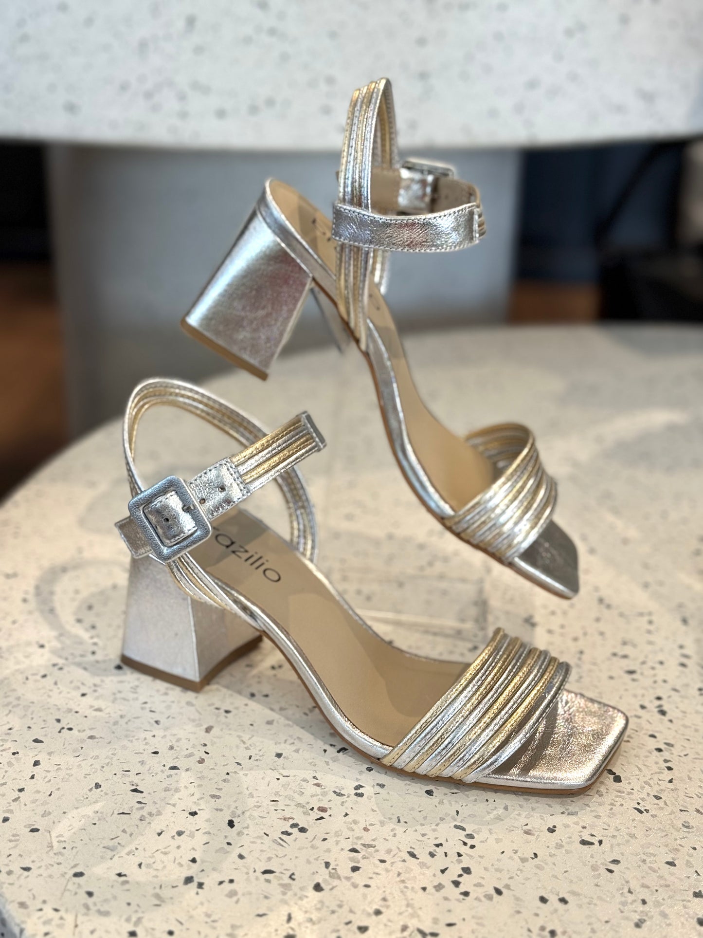 Brazilio Silver & Gold Block Heels