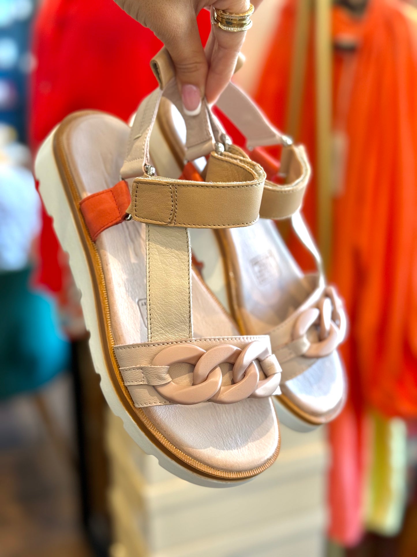 Sala Europe Chain Sandals - Nude Coral Combo