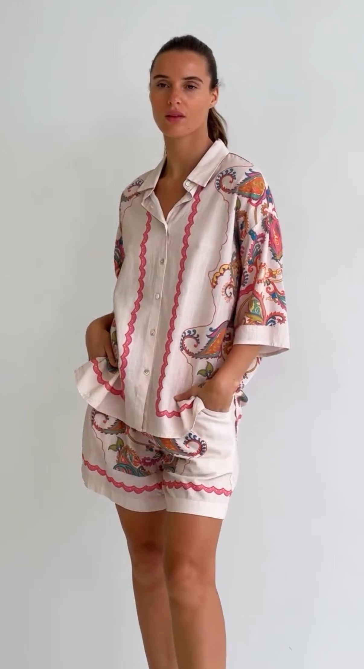 Worthier Paisley Soft Linen Blend Shirt