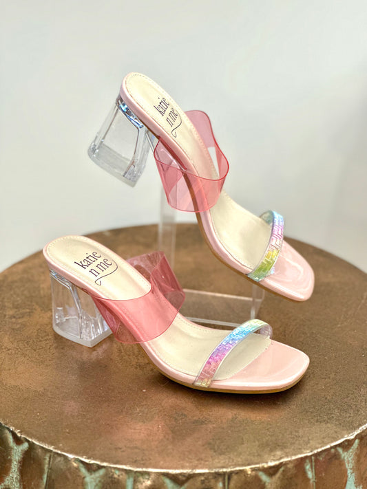 Katie n Me Vogue Rainbow Clear Mule