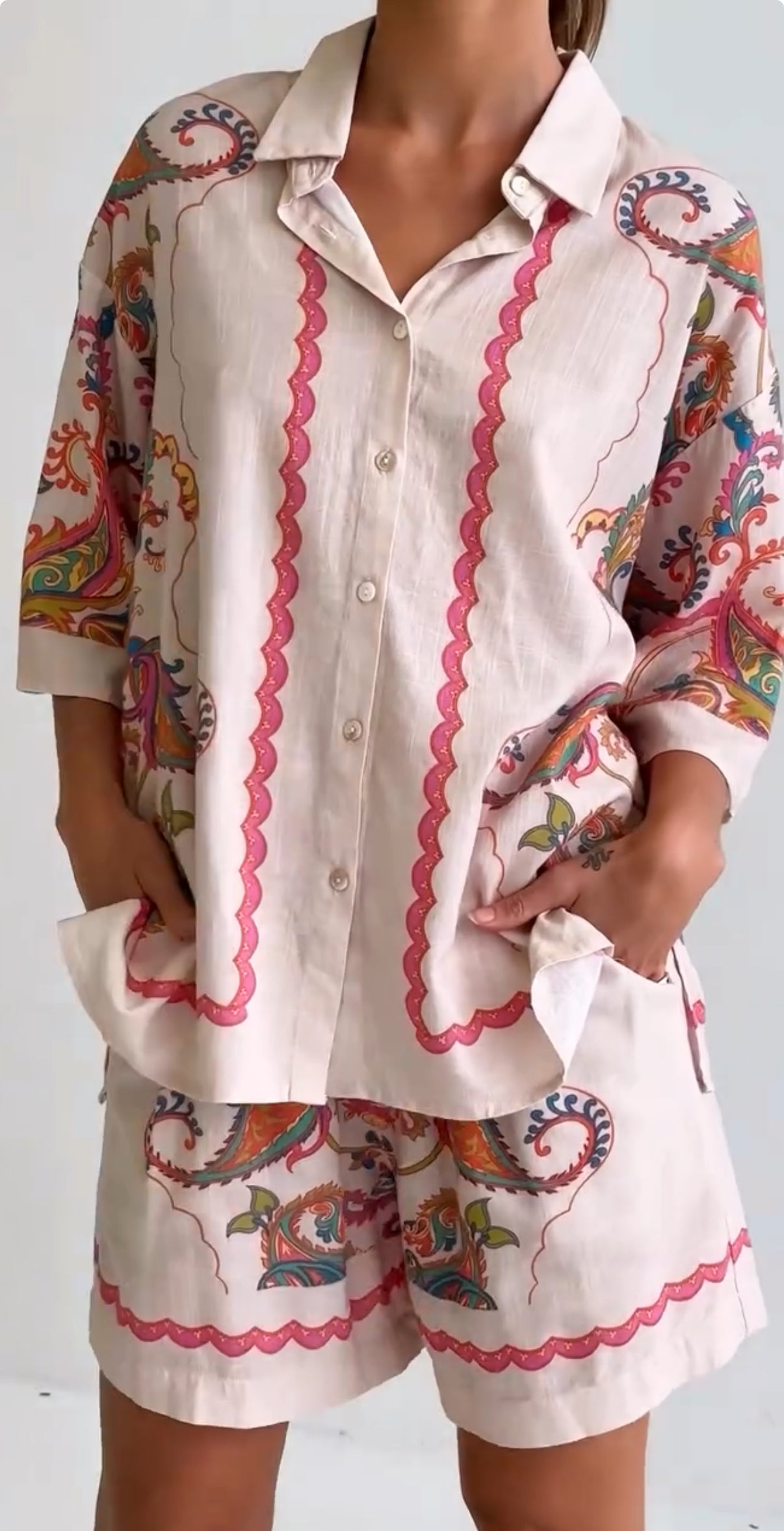 Worthier Paisley Soft Linen Blend Shirt