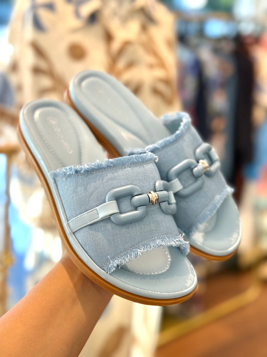 Dolly Virgo Light Blue Denim Slides