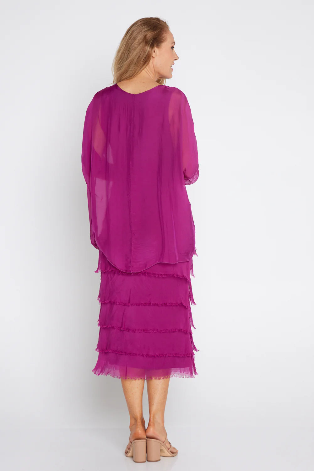 La Strada Margo Silk Dress Magenta