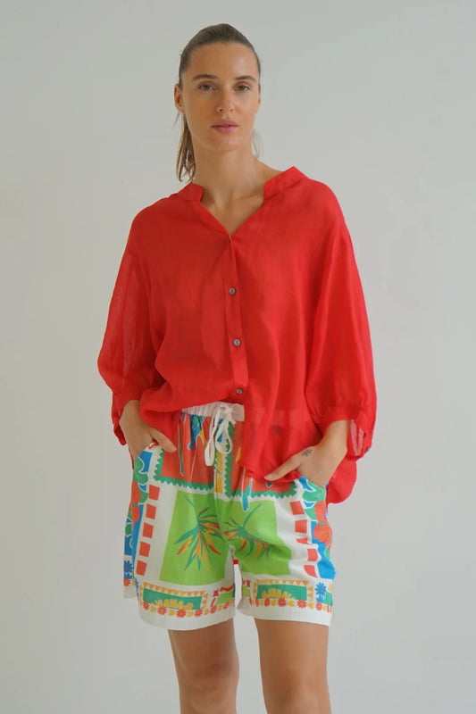 Worthier Aurora Red Button Shirt