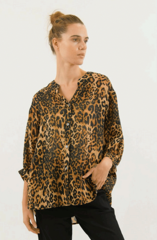 Worthier Zara  Leopard Button Shirt