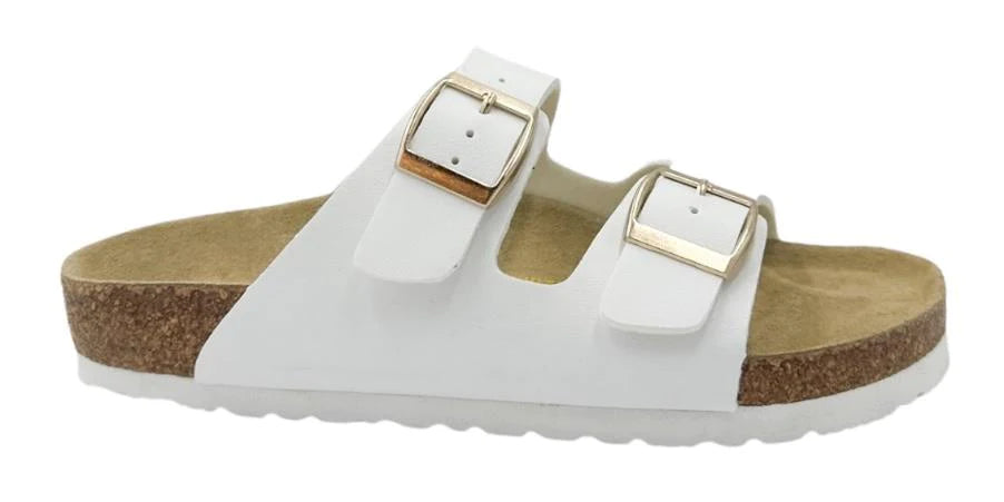 Neckermann Double Bar White With Gold Buckles