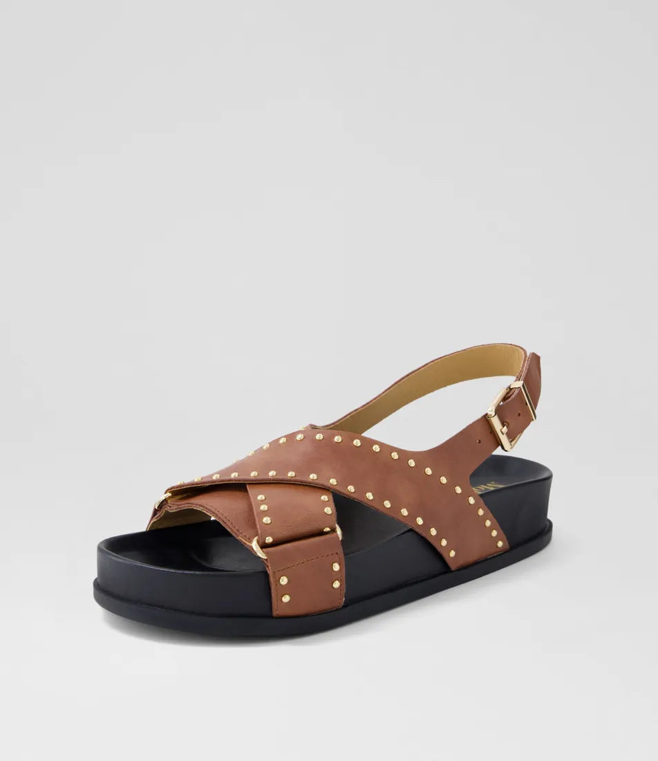 Mollini Cansi Walnut Leather Sandals