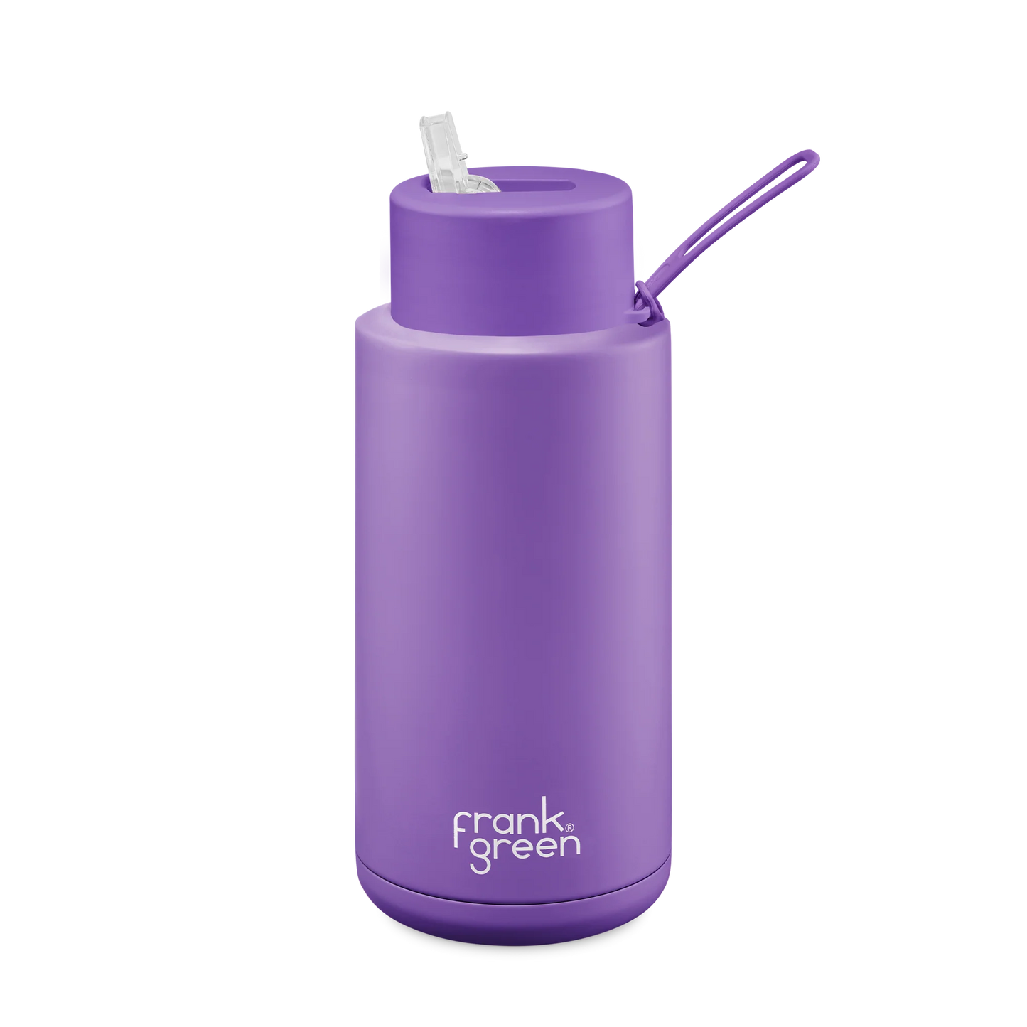 Frank Green Cosmic Purple Ceramic Reusable Bottle 1L With Straw Lid