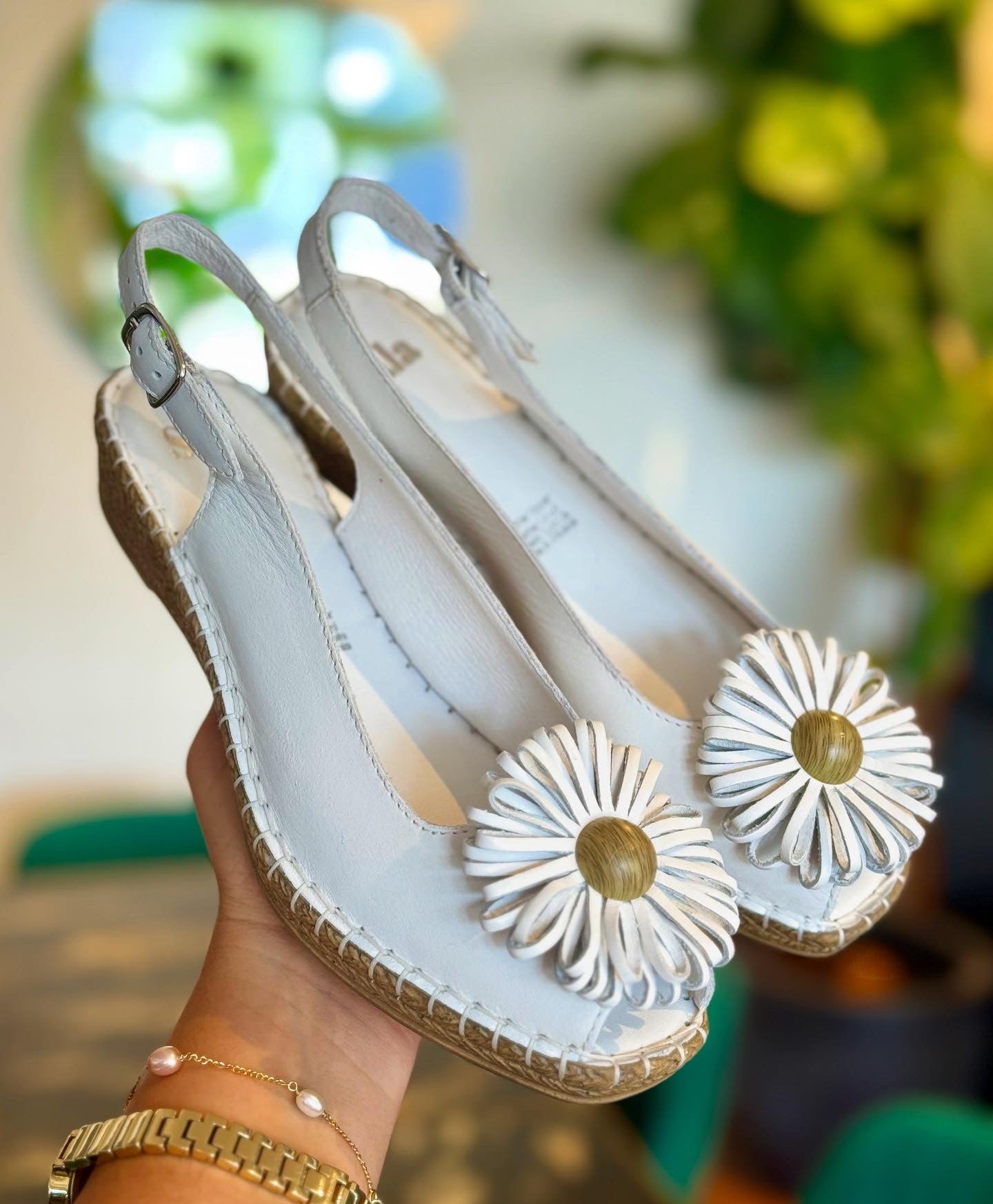 Sala Europe Erica Bianco Vitello White Slingbacks