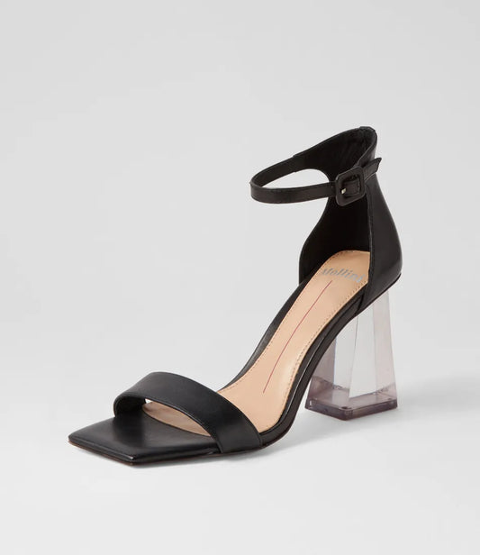 Mollini Messi Black Leather Heels