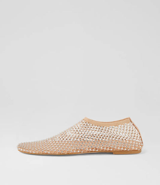 Mollini Reaffirm Nude Mesh Leather with Diamantés