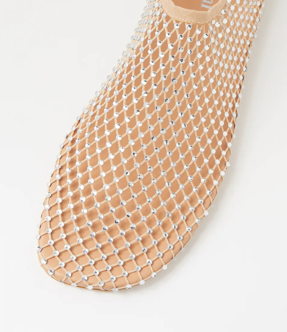 Mollini Reaffirm Nude Mesh Leather with Diamantés