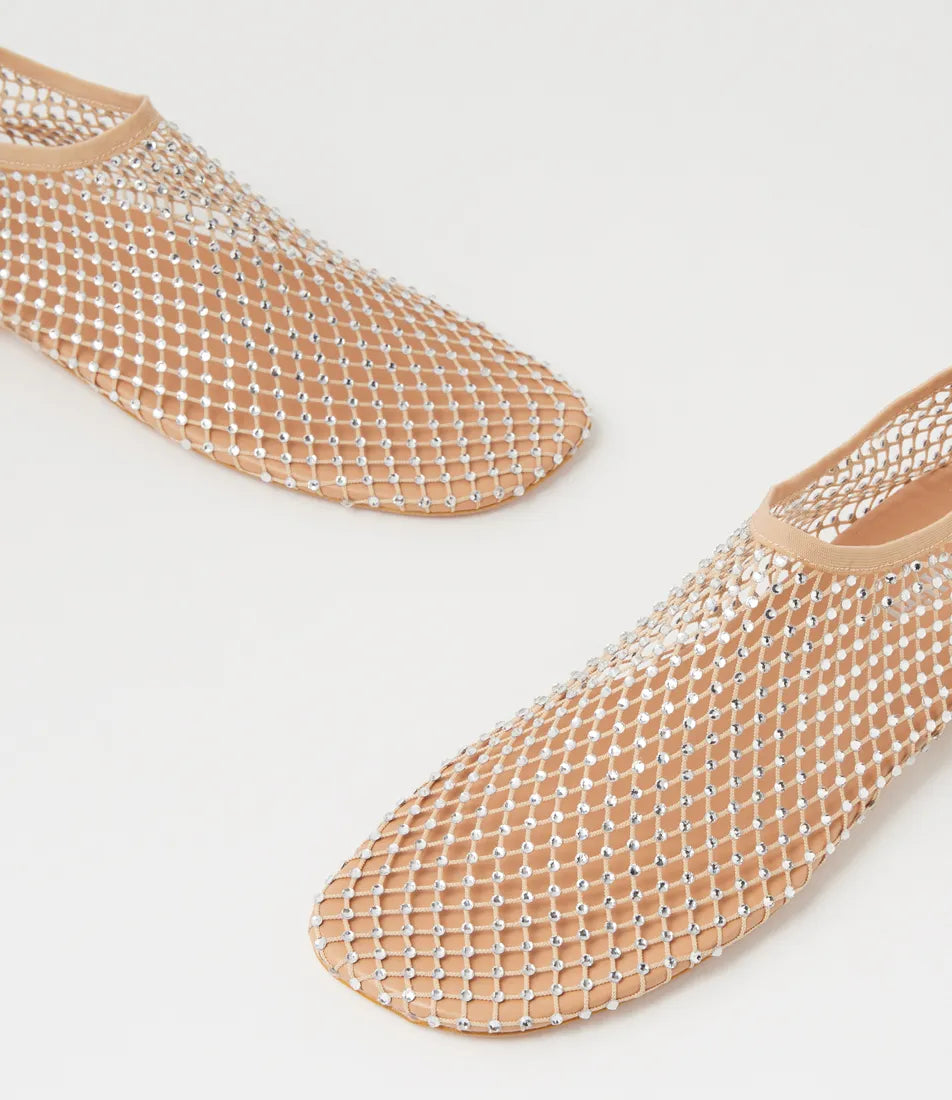 Mollini Reaffirm Nude Mesh Leather with Diamantés
