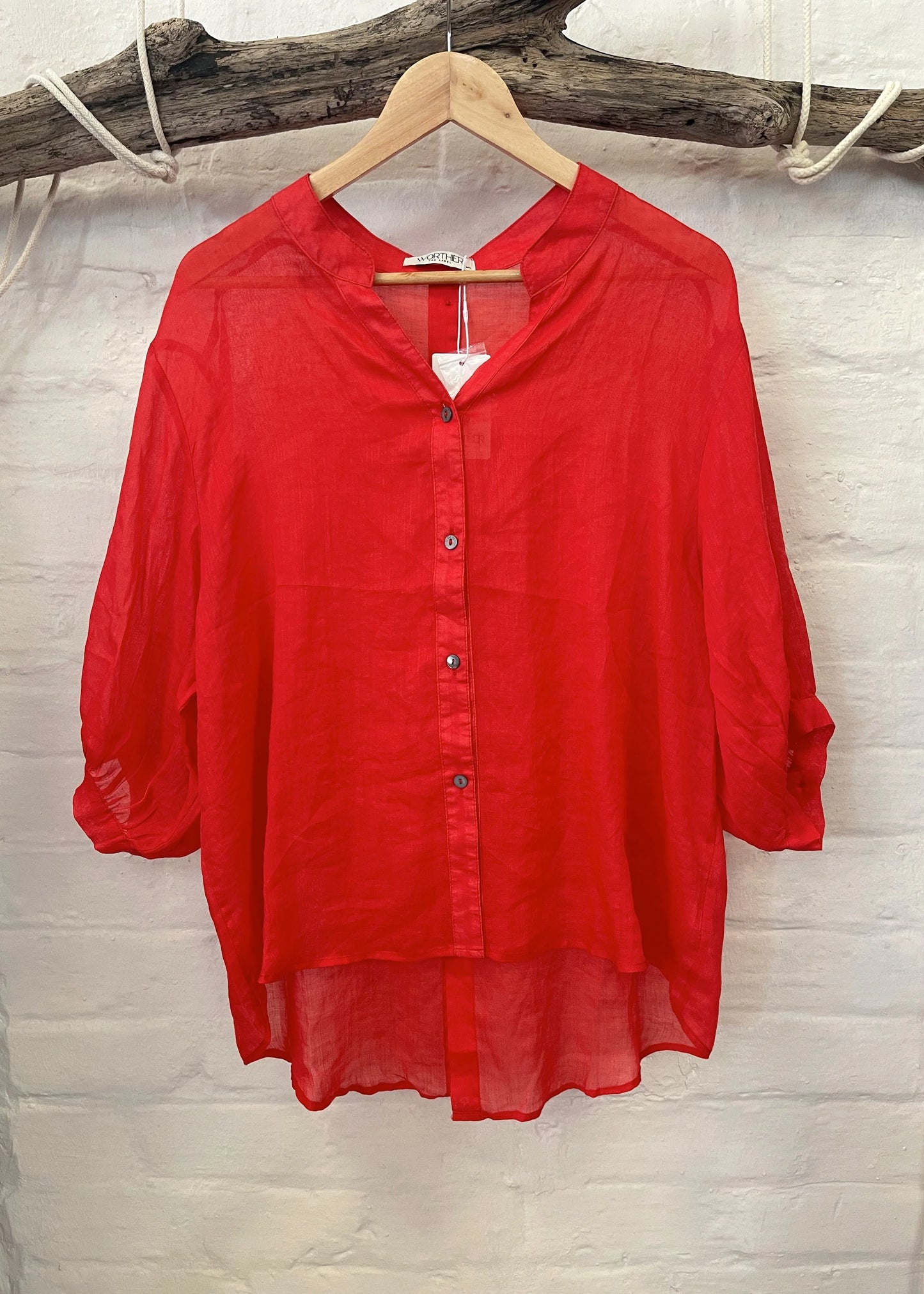 Worthier Aurora Red Button Shirt