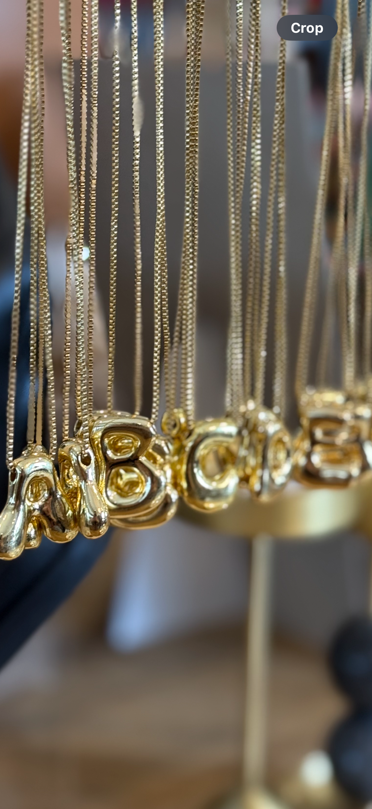 Bubble Letter Necklace Gold