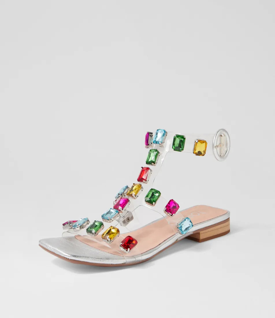 Top End Kinslee Silver Bright Multi Sandals