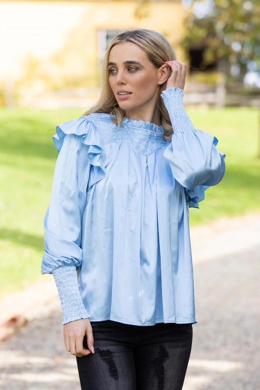 Pretty Basic By Augustine Delilah Blue Blouse