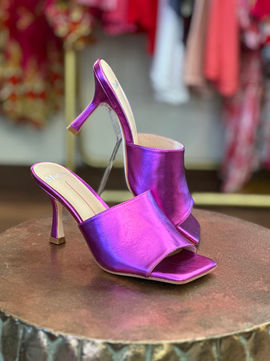 Mollini Winten Fuchsia Metallic Mules