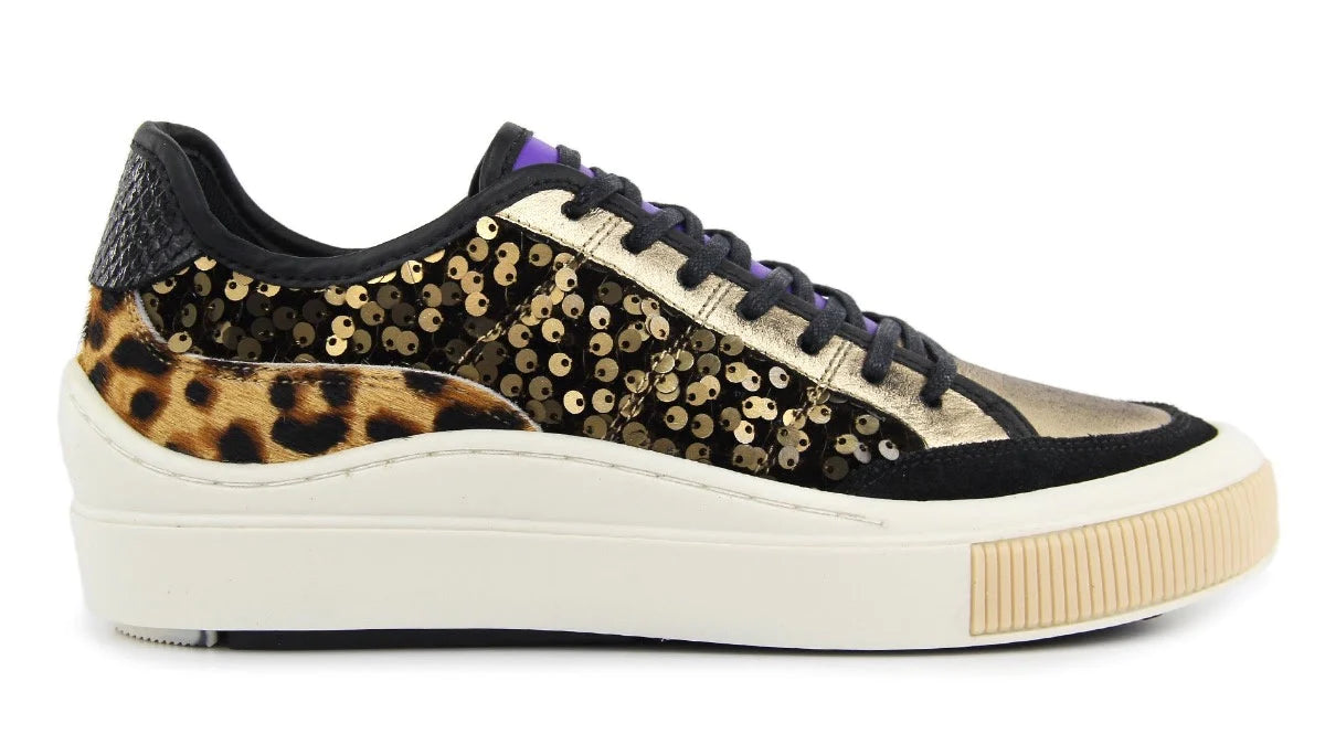 Shelter Leopard/Purple Sequin  Sneakers